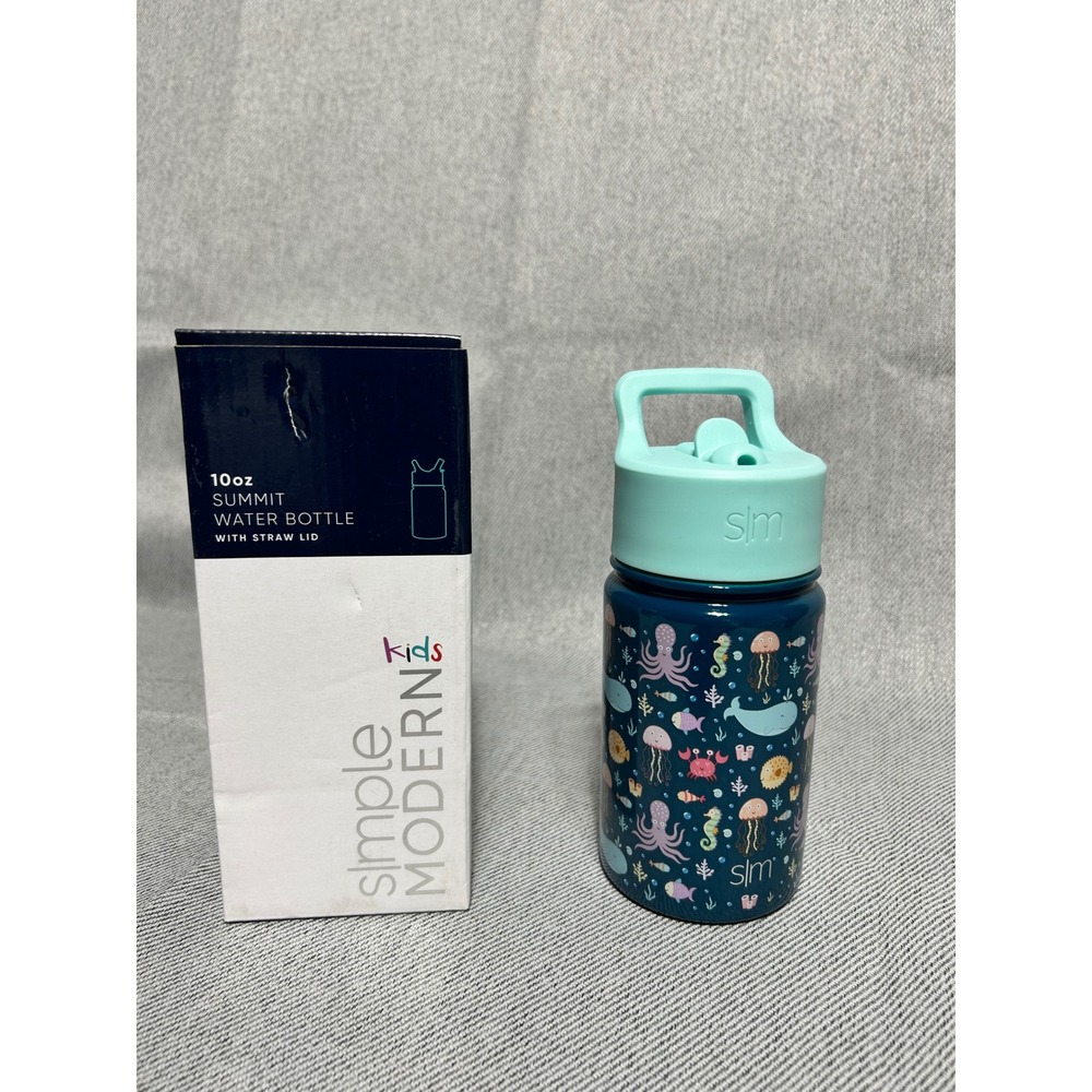 Simple Modern Water Bottle Kids 10oz Under the Sea‎ Insulated Summit Straw Lid